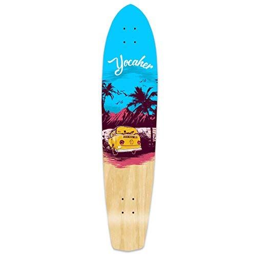  Yocaher VW Vibe Beach Series Skateboard Longboard Slimkick Deck Only  Blue