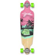 Yocaher New VW Vibe Beach Series Longboard Complete Cruiser and Decks Available for All Shapes (Complete-DropThrough-Pink)