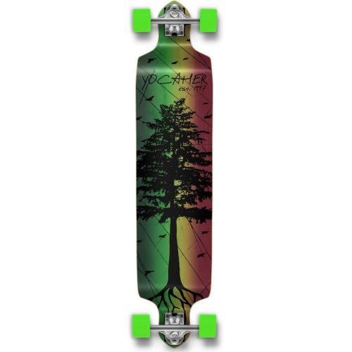  Yocaher in The Pines Rasta Longboard Complete Skateboard - Available in All Shapes