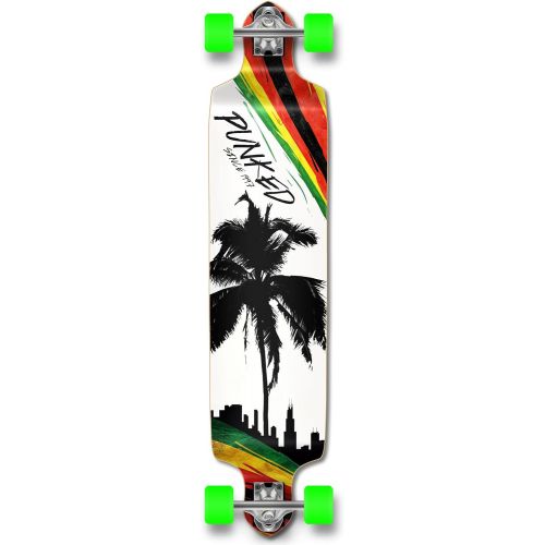  Yocaher Punked Palm City Rasta Longboard Complete Skateboard - Available in All Shapes