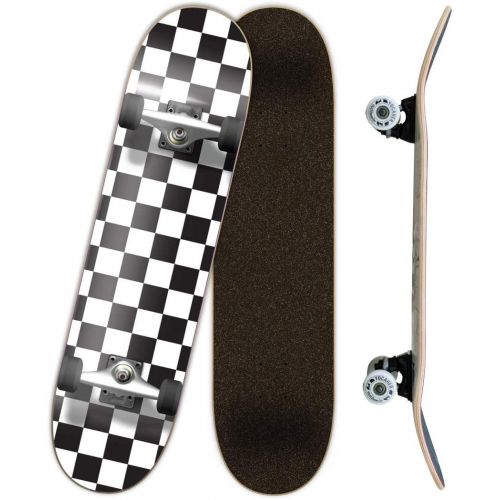  Yocaher Pro Skateboards Blank, Checker, Camo Professional Complete Skateboard 7.75 w/ 7Ply Maple Deck, Aluminum Alloy Truck, ABEC-7 Bearing, 54mm Skateboard Wheels, Concave Cruiser