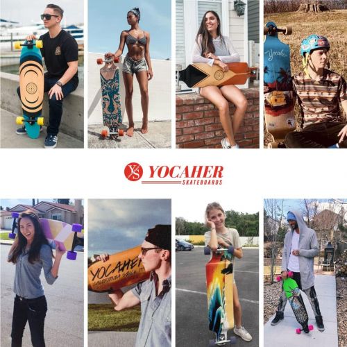  Yocaher Old School Vintage Pro Complete 33 Longboard Cruiser Freeride Skateboard and Decks