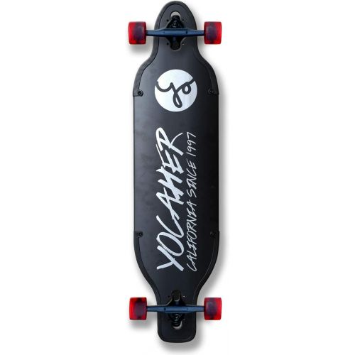  Yocaher Aluminum Gold or Black Skateboards Longboard Drop Through Deck ONLY or Complete Long Board, for Boys, Girls, Kids, Teens and Adults and for Beginners to Professionals