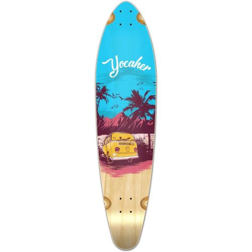  Yocaher Kicktail concave Pro Longboard Complete Cruiser Freeride Skateboard and Decks