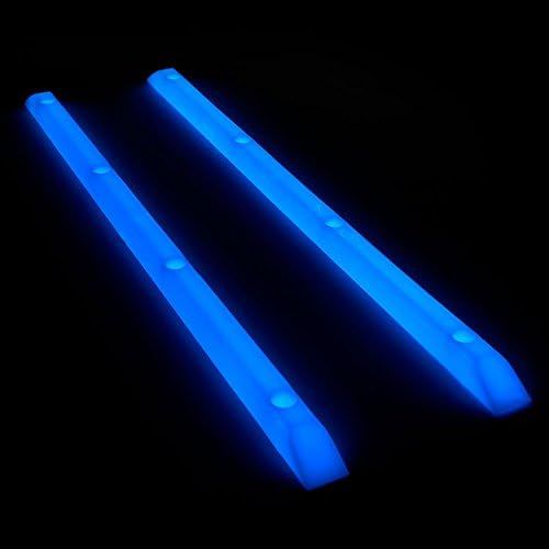  Yocaher Skateboard/Longboard Rails Ribs Bones 14.5 Glow Blue and neon Colors