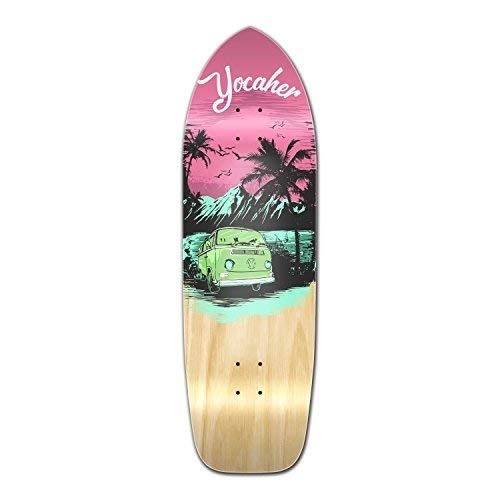  Yocaher VW Vibe Beach Series Skateboard Longboard Old School Deck Only ? Pink