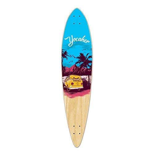  Yocaher VW Vibe Beach Series Skateboard Longboard Pintail Deck Only ? Blue