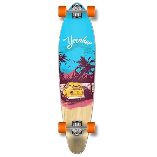  Yocaher Kicktail concave Pro Longboard Complete Cruiser Freeride Skateboard and Decks