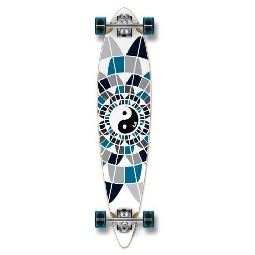  Yocaher Graphic Complete Pintail Skateboards Longboard w/Black Widow Premium 80A Grip Tape Aluminum Alloy Truck ABEC7 Bearing 70mm Skateboard Wheels