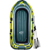 Yocalo Inflatable Boat Series,raft Inflatable Kayak, Fishing Boat Kayak,1,2,3,4 Person Boat with Aluminum Oars, Cushion, Rope,Repair Patch and High Output Hand Pump