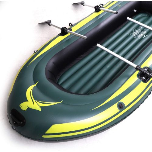  Yocalo Inflatable Boat Series,raft Inflatable Kayak, Fishing Boat Kayak,1,2,3,4 Person Boat with Aluminum Oars, Cushion, Rope,Repair Patch and High Output Hand Pump