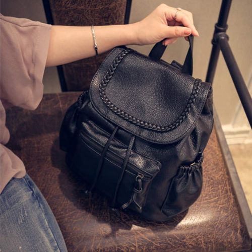  Yodaliy yodaliy PU Leather Vintage Women Lady Travel Backpack Rucksack Shoulder Bag Braid Satchel Handbag,Mini Backpack Girls Backpack Fashion Backpack Lightweight School Bag Black