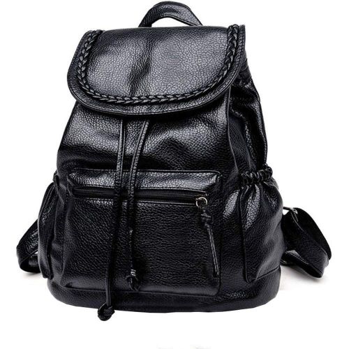  Yodaliy yodaliy PU Leather Vintage Women Lady Travel Backpack Rucksack Shoulder Bag Braid Satchel Handbag,Mini Backpack Girls Backpack Fashion Backpack Lightweight School Bag Black