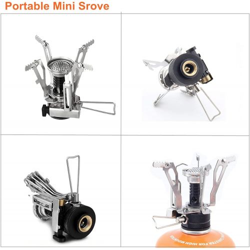  Yodo Ultralight Backpacking Stove with Piezo Ignition Portable Mini Stove for Outdoor Camping Hiking Cooking Hunting Fishing