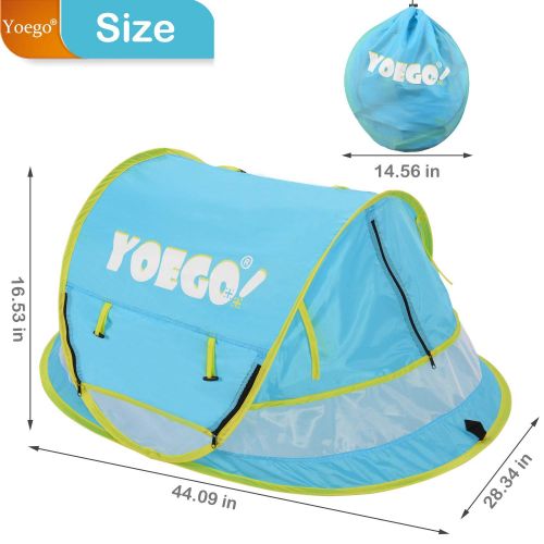  Yoego Baby Travel Tent, 【New Version】Portable Baby Beach Crib Bed, Easy Pop Up, UPF 50+, Sun Shelters...