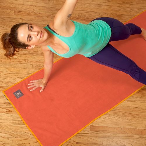  YogaRat HOT YOGA TOWEL: 100% durable, thick, super-absorbent microfiber. Offered in multiple mat-length sizes (26x72, 25 x 72 or 24 x 68) to lay on top of your yoga mat, for better