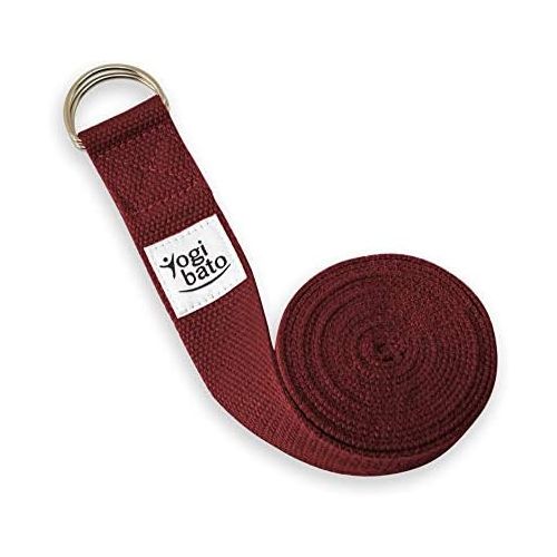  [아마존베스트]Yogibato Yogagurt 100% Baumwolle |240 x 3,8 cm | Band zur besseren Dehnung  Cotton Strap  Yogaband mit Verschluss aus Metall  Yoga Gurt