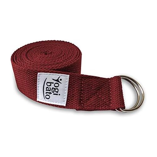  [아마존베스트]Yogibato Yogagurt 100% Baumwolle |240 x 3,8 cm | Band zur besseren Dehnung  Cotton Strap  Yogaband mit Verschluss aus Metall  Yoga Gurt