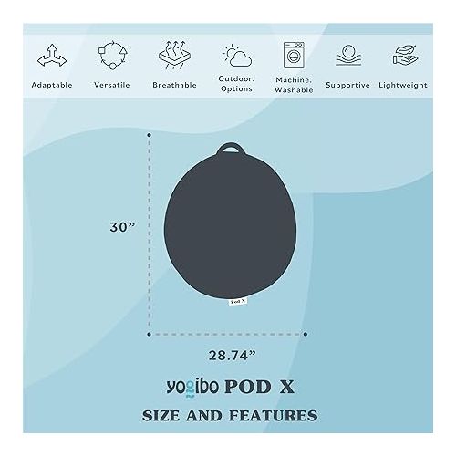  Yogibo Pod X Small Bean Bag Lounger Chair for Adults and Teens with Filling, Soft, Plush, Comfy, Sensory Lounge Beanbag, Washable Cover, Sunset