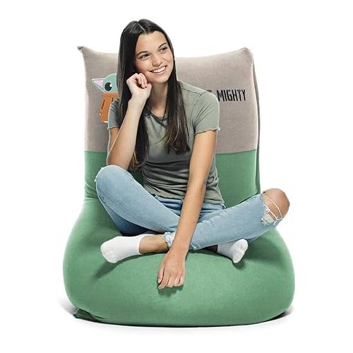  Yogibo Short Star Wars Grogu Bean Bag for Teens, Adults, Soft, Plush, Comfy, Single Beanbag Recliner Lounge Chair for Gaming, Reading, Measures 62 x 11 x 11