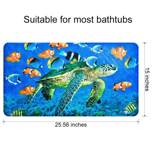  [아마존 핫딜]  [아마존핫딜]Yolife Non-Slip Bath Mat  YoLife Shower Mat Bathroom Anti Slip Mat Antibacterial Plus Reinforced Suction Cups (turtle)