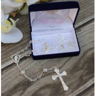 /YolisBridal FAST SHIPPING!! Handcrafted Beautiful Crystal Rosary, Communion Rosary, Confirmation Rosary, Christening Rosary