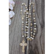 YolisBridal FAST SHIPPING!! Handcrafted Beautiful Wedding Gold Rosary, Wedding Rosary, Rosary Wedding Gift, Ivory Rosary, Pearl Wedding Rosary