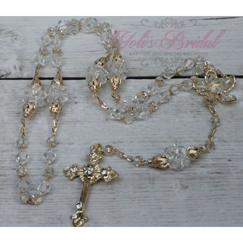  YolisBridal FAST SHIPPING!! Handcrafted Beautiful Gold Rosary, Wedding Rosary, Communion Rosary, Christening Rosary, Confirmation Rosary, Rosary Gift