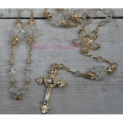  YolisBridal FAST SHIPPING!! Handcrafted Beautiful Gold Rosary, Wedding Rosary, Communion Rosary, Christening Rosary, Confirmation Rosary, Rosary Gift