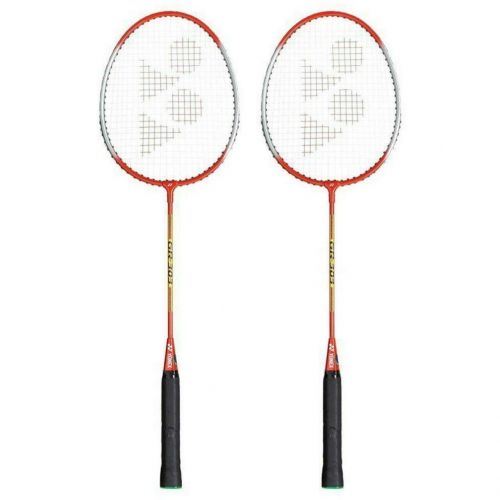  Yonex GR 303 Badminton Racket 2018 Professional Beginner Practice Racquet with Face Cover Steel Shaft - Pack of 2