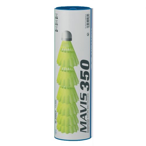  Yonex Mavis 350 Plastic Shuttlecocks (Pkg of 4 tubes (24 pcs) - White Medium Speed)