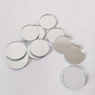 YongPan Round Glass Mirror Mosaic Tiles,Crafts Glass Mirror Tiles,Real Circle Glass Mirror Table Scatter, Round Mirror Mosaic (Silver, 3/4 in)