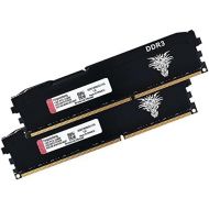 Yongxinsheng DDR3 4GBx2 (8GB Kit) 1600MHz PC3-12800 Desktop Memory CL11 240Pin 1.5V Non-ECC Unbuffered Compatible with All Motherboards UDIMM Ddr3 RAM （Black）