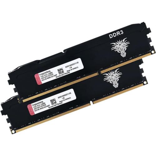  Yongxinsheng DDR3 4GBx2 (8GB Kit) 1600MHz PC3-12800 Desktop Memory CL11 240Pin 1.5V Non-ECC Unbuffered Compatible with All Motherboards UDIMM Ddr3 RAM （Black）