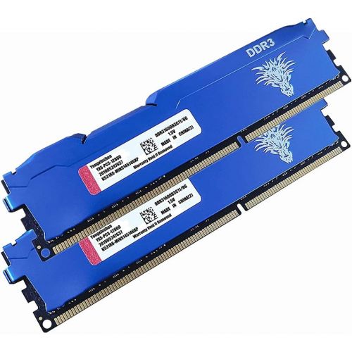  Yongxinsheng DDR3 8GBx2 (16GB kit) 1600MHz PC3-12800 CL11 240Pins 1.5V Non-ECC Unbuffered UDIMM Desktop Memory RAM (Blue)