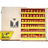 Yonico 70 Piece Router Bits 1/4 Shank- Tungsten Carbide Router Bit Set | Professional Wood Router Bits 17702q