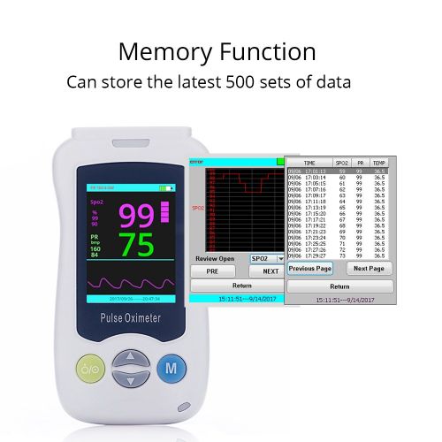  Yonker Pediatric Pulse Oximeter Handheld Infant Fingertip Pulse Oximeter SpO2 Monitor Pulse Rate Monitor...