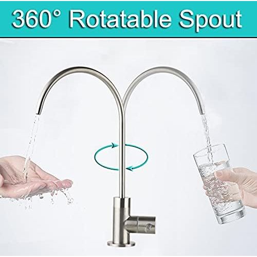  YooGyy RO Drinking Water SUS304 Stainless Steel Faucet for RO Reverse Osmosis & Filter with Brushed Nickel Finish (YooGyy-1001-D)