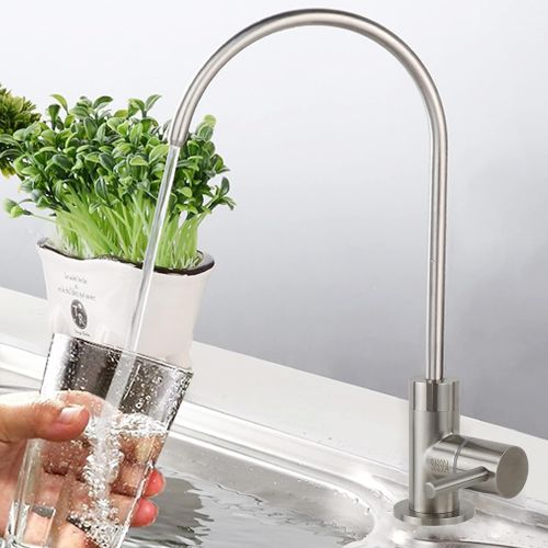  YooGyy RO Drinking Water SUS304 Stainless Steel Faucet for RO Reverse Osmosis & Filter with Brushed Nickel Finish (YooGyy-1001-D)