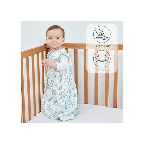  Yoofoss Baby Sleep Sack 6-12 Months Wearable Blanket for Babies 100% Cotton 2-Way Zipper TOG 0.5 Toddler Sleeping Sack 3 Pack, Soft Lightweight Sleep Sacks