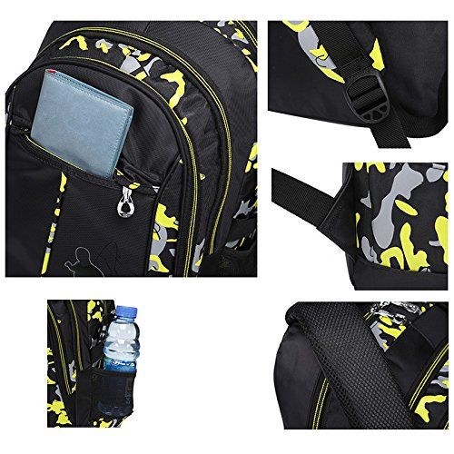  Yookeyo School Backpacks for Boys Waterproof Durable Bookbag Student Backpack