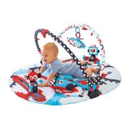 Yookidoo Baby Gym and Play Mat - 3 Stage Accessory Gym with Motorized Robot Track - 20 Development Activities - Age 0-12 Months