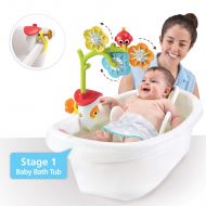 Yookidoo Baby Bath Mobile - Spinning Flowers and Swiveling Fountain for Newborn and Toddler Bath Time Sensory Development - Attaches to Any Size Tub Wall - 0-2 yrs