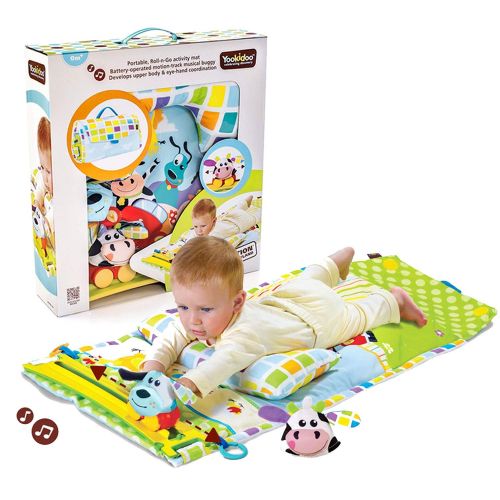  [아마존베스트]Baby Tummy Time Mat by Yookidoo. Newborn Musical Playmat & Outdoor Gym. Pillow, Teething...