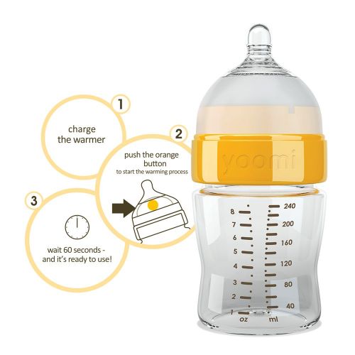  Yoomi Y18B1W1P Babyflasche, 3 in 1 Set, 240 ml