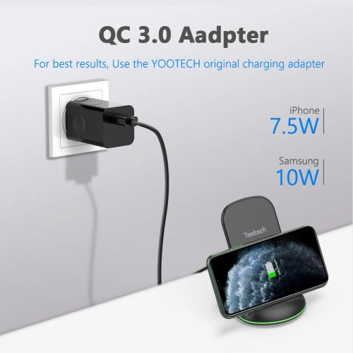  [아마존 핫딜] [아마존핫딜]Yootech Wireless Charger, 10W Qi-Certified Wireless Charging Stand with Quick Adapter,7.5W Compatible with iPhone 11/11 Pro/11 Pro Max/XR/XS Max/XS/X/8/8Plus, Galaxy Note 10/Note 1