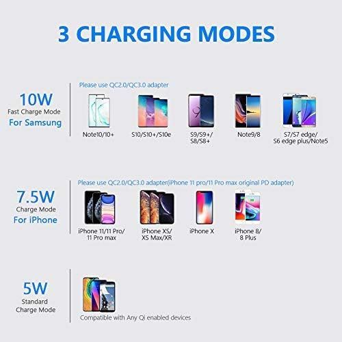  [아마존 핫딜] [아마존핫딜]Yootech Fast Wireless Charger with Cooling Fan, Qi-Certified 10W Wireless Charging Stand with Quick Adapter,7.5W Compatible iPhone 11/11 Pro/11 Pro Max/XS MAX/XR/XS,Galaxy Note 10/