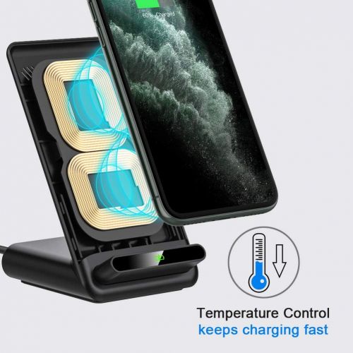  [아마존 핫딜] [아마존핫딜]Yootech Fast Wireless Charger with Cooling Fan, Qi-Certified 10W Wireless Charging Stand with Quick Adapter,7.5W Compatible iPhone 11/11 Pro/11 Pro Max/XS MAX/XR/XS,Galaxy Note 10/