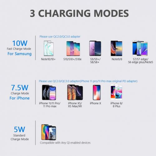  [아마존 핫딜] [아마존핫딜]Yootech Wireless Charger,[2 Pack] 10W Max Qi-Certified Wireless Charging Stand, Compatible with iPhone 11/11 Pro/11 Pro Max/Xs MAX/XR/XS/X/8,Galaxy Note 10/Note 10 Plus/S10 Plus/S1