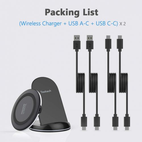  [아마존 핫딜] Yootech Wireless Charger, [2 Pack] Qi-Certified 10W Max Wireless Charging Pad Stand Bundle,Compatible with iPhone 11/11Pro/11Pro Max/XS Max/XR/XS,Galaxy Note 10/S10/S9, AirPods Pro